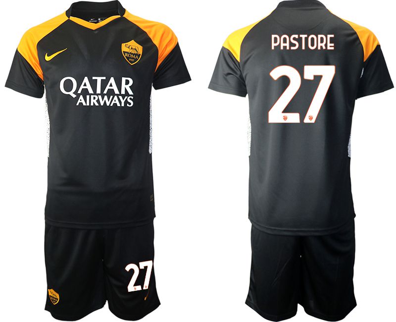 Men 2020-2021 club Rome away #27 black Soccer Jerseys